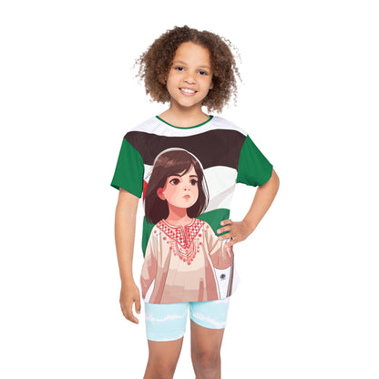 &quot;HABIBI/HABIBTI Of PALESTINE&quot;- Kids Sports Jersey W/ Blk Kngdom Logo