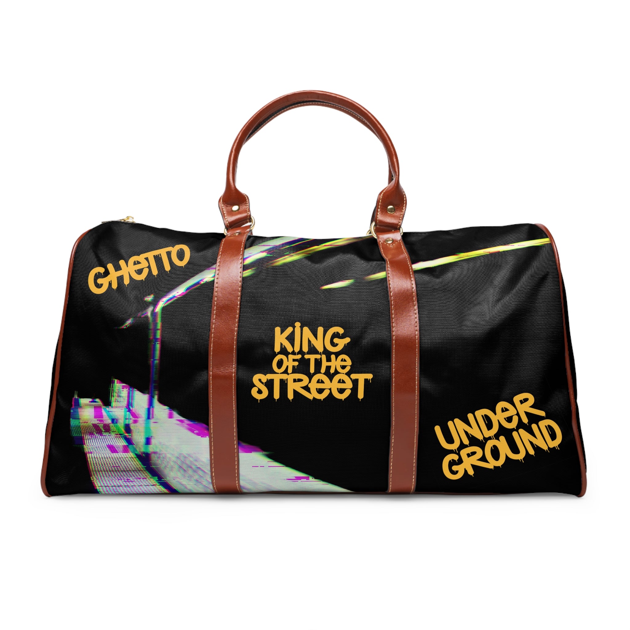 Kngdom &quot;DRIP&quot; (KING OF THE STREET) - Vegan Leather Self-Expression Waterproof Travel Bag W/ Kngdom Logo