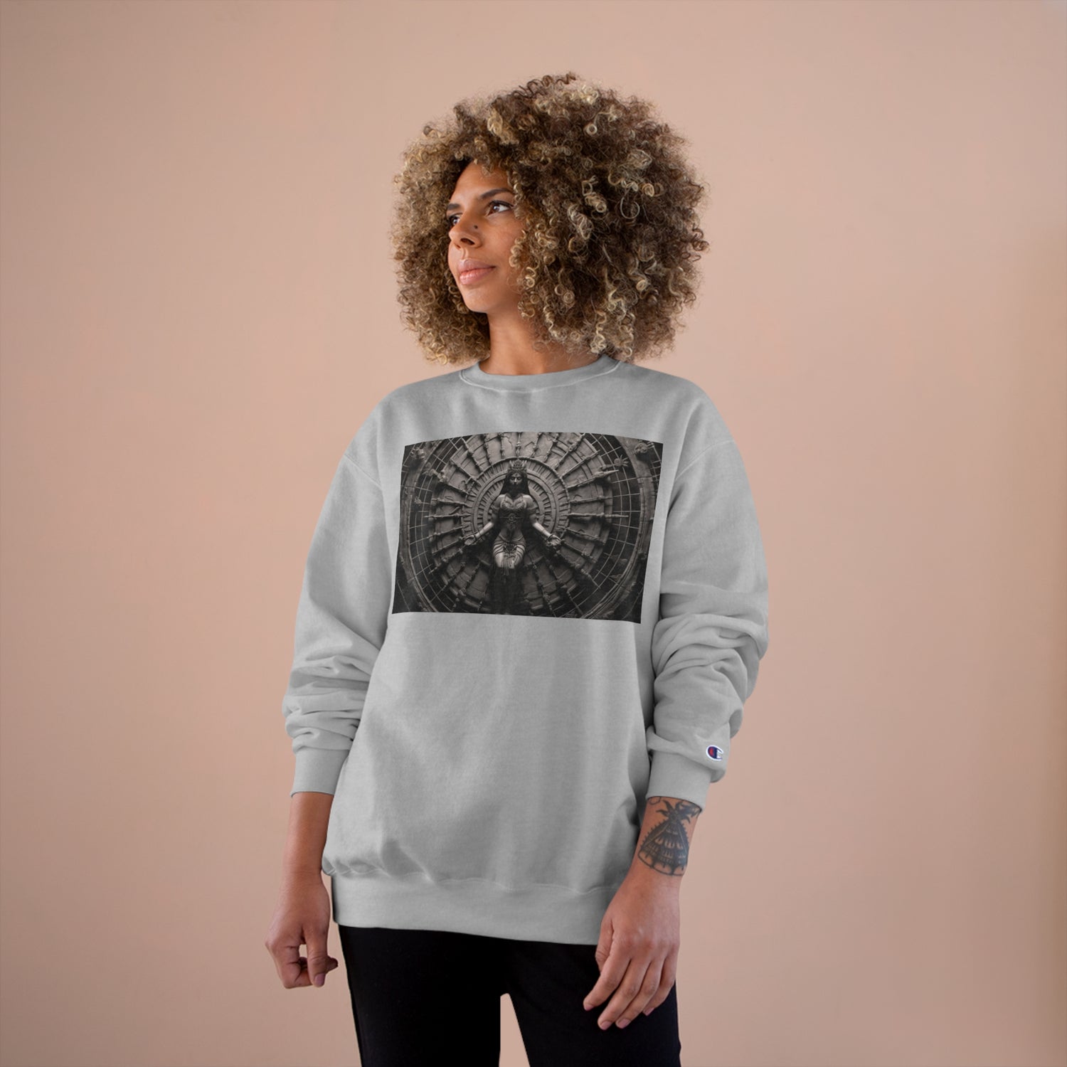 &quot;CHAKRA&quot;- Unisex Champion Sweatshirt W/ Blk Kngdom Logo