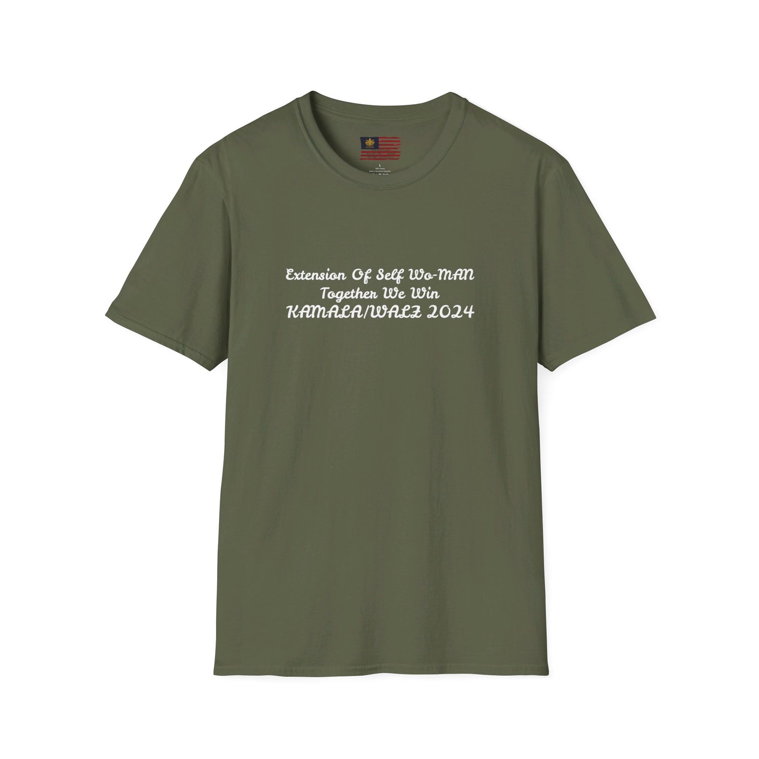 &quot;Extension Of Self Wo-MAN- Together We Win&quot; KAMALA/WALZ 2024(Quote)- Unisex Softstyle T-Shirt W/ Kngdom Logo