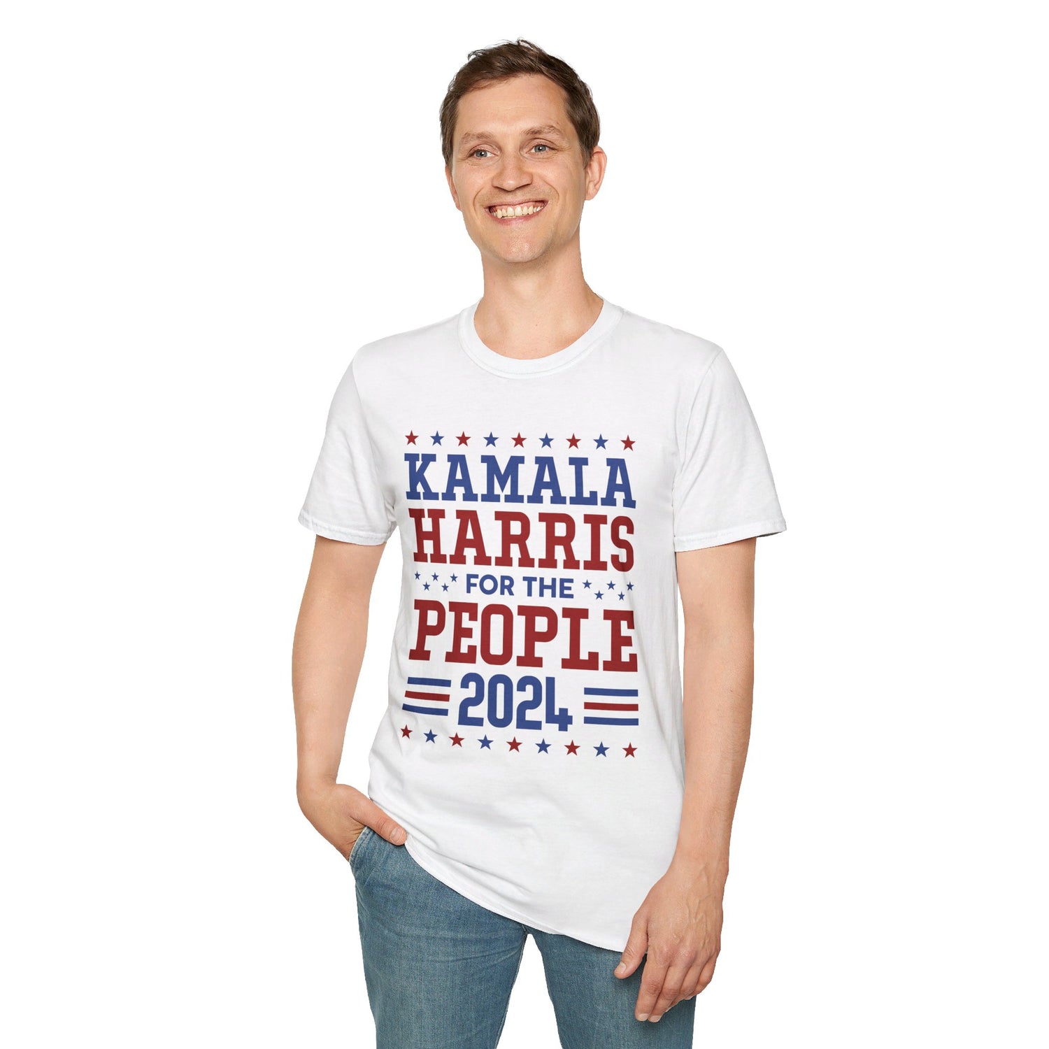 &quot;KAMALA HARRIS FOR THE PEOPLE 2024&quot;(QUOTE)- Unisex Softstyle T-Shirt W/ Kngdom Logo