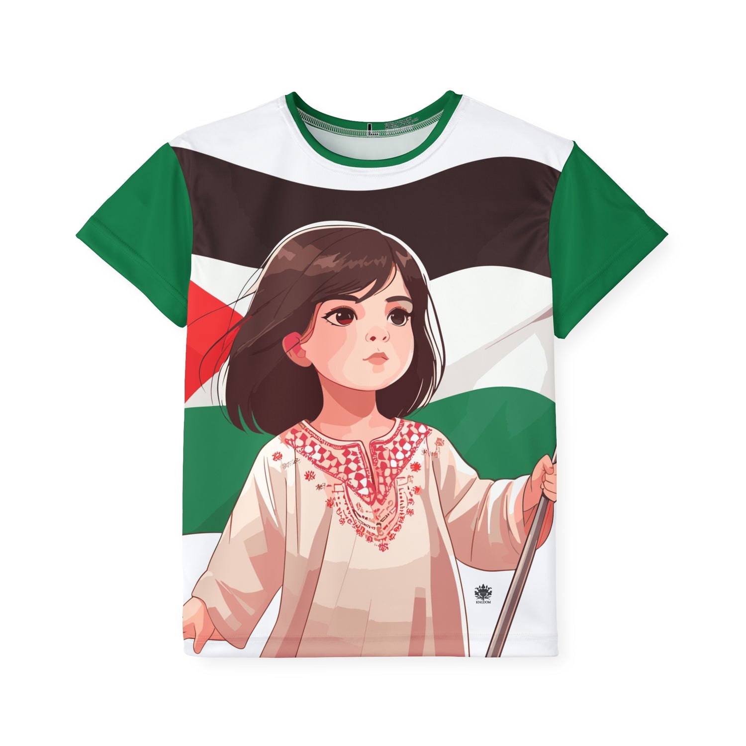 &quot;HABIBI/HABIBTI Of PALESTINE&quot;- Kids Sports Jersey W/ Blk Kngdom Logo