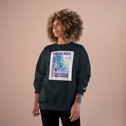 &quot;KNOW YOUR WORTH&quot;- Unisex Champion Sweatshirt W/ Kngdom Logo