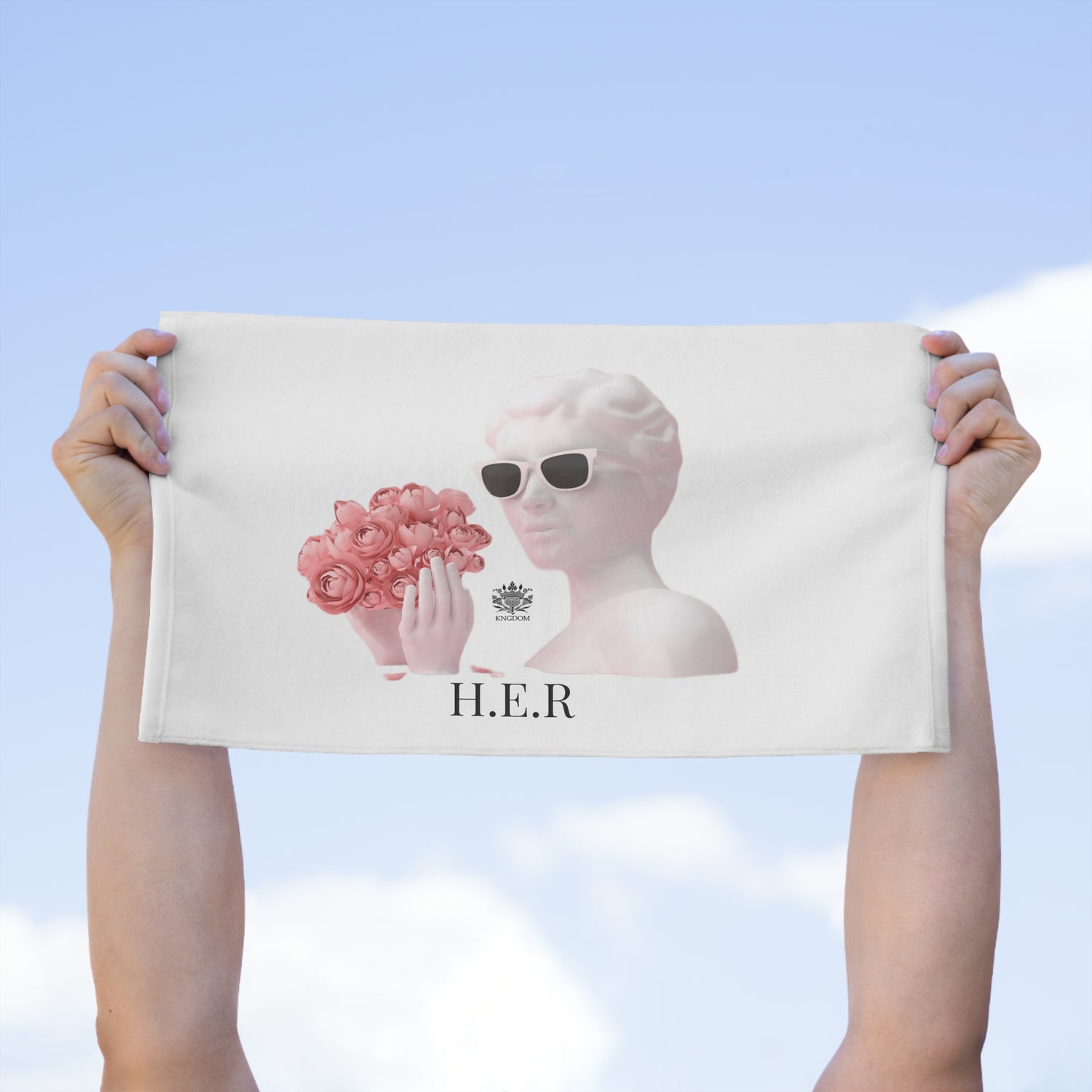 &quot;H.E.R&quot; (Heroism/Eagerness/Relevant)- Rally Towel W/Blk Kngdom Logo