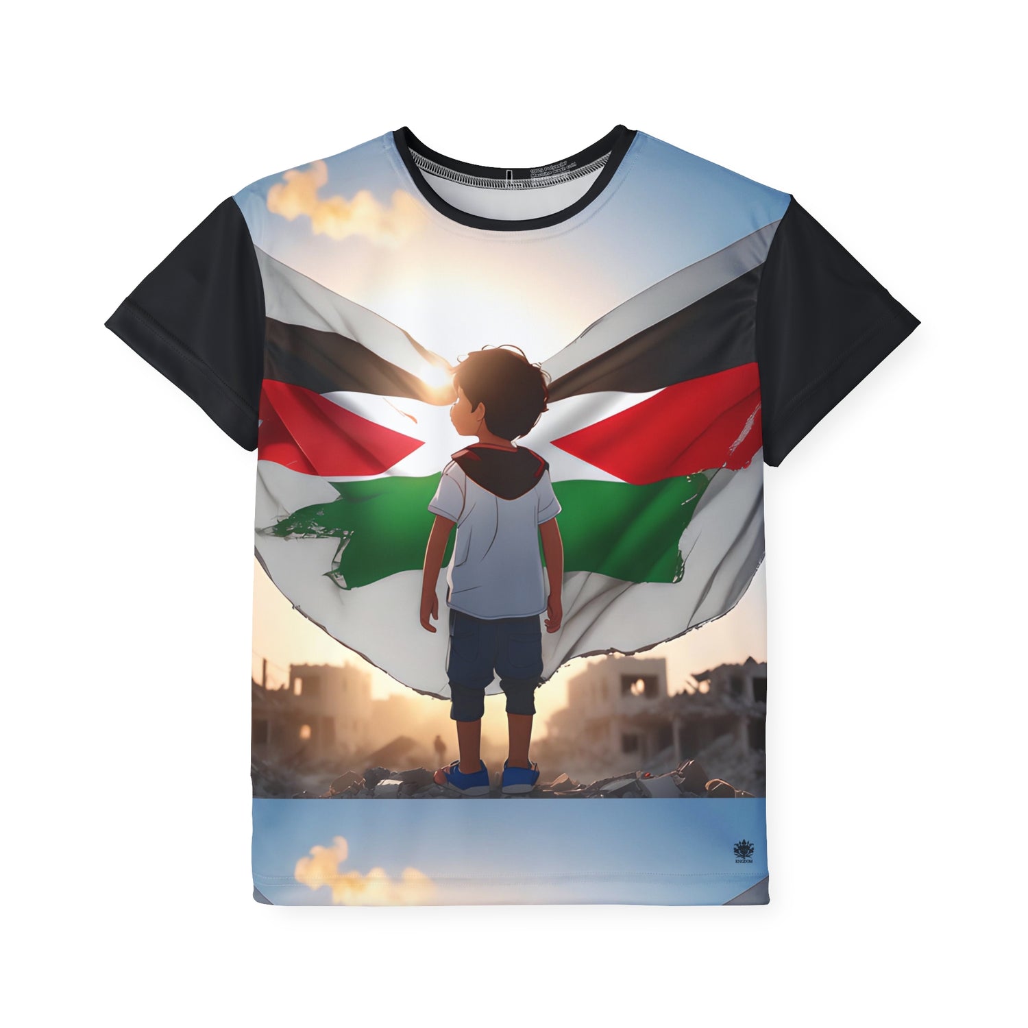 &quot;HABIBI/HABIBTI Of PALESTINE&quot;- Kids Sports Jersey W/ Blk Kngdom Logo