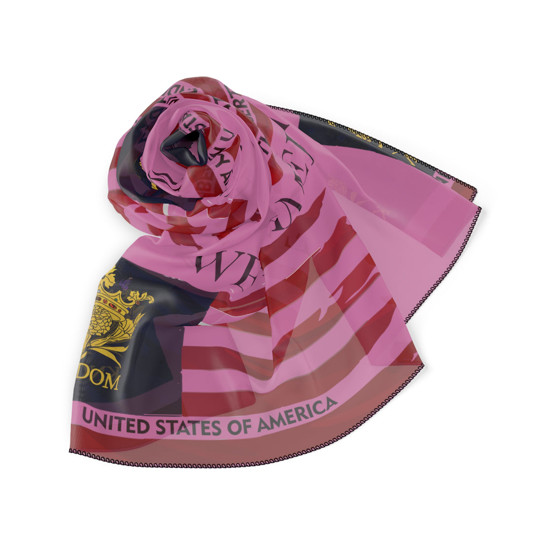 &quot;WE ARE AMERICA&quot;- Pink Poly/Chiffon Scarf