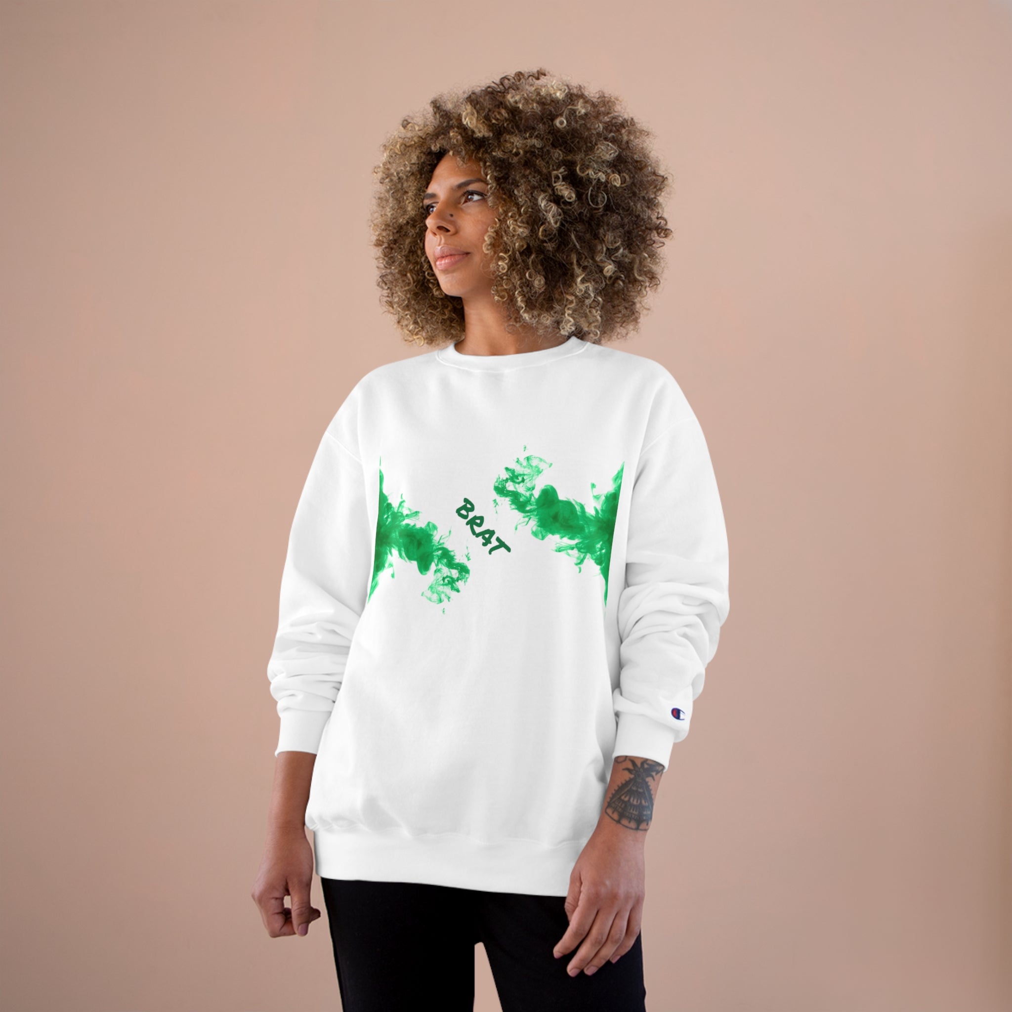 &quot;BRAT&quot;(QUOTE)- Unisex Champion Sweatshirt W/ Kngdom Logo