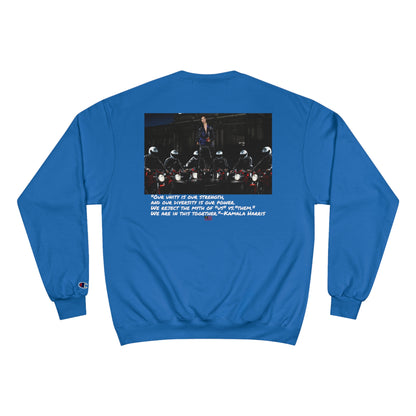 &quot;KAMALA~WALZ 2024&quot;(QUOTE)- Unisex Champion Sweatshirt W/ Kngdom Logo