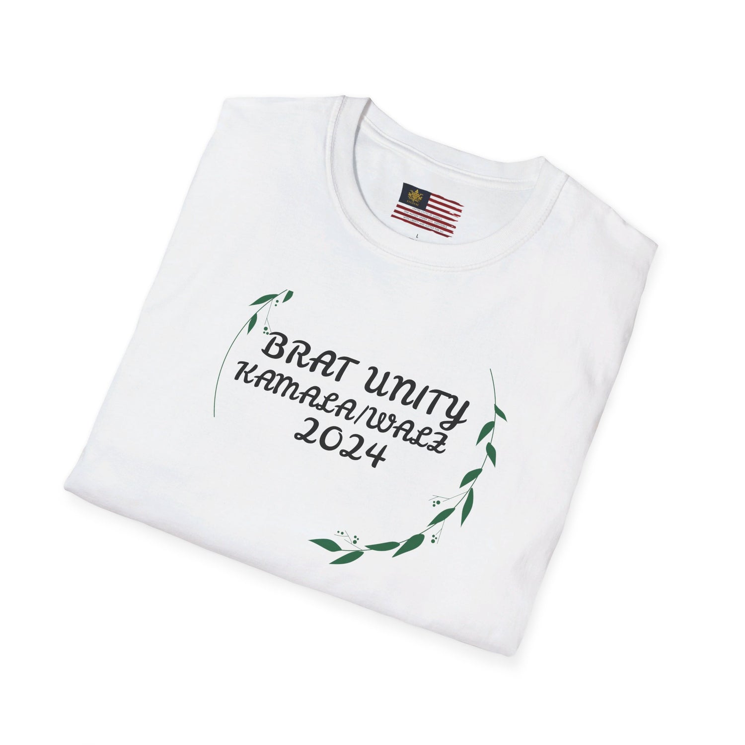 &quot;BRAT UNITY KAMALA/WALZ 2024&quot;(QUOTE)- Unisex Softstyle T-Shirt W/ Kngdom Logo