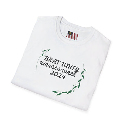 &quot;BRAT UNITY KAMALA/WALZ 2024&quot;(QUOTE)- Unisex Softstyle T-Shirt W/ Kngdom Logo