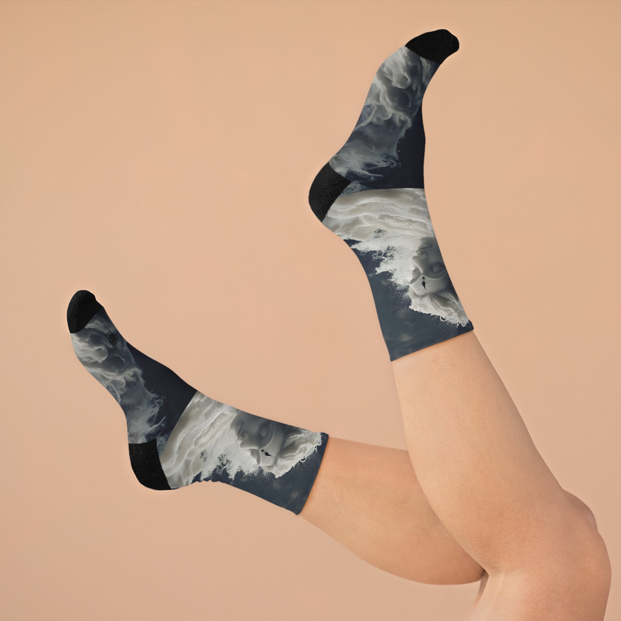 &quot;LORD SHIVA&quot;- Unisex Recycled Poly Meditation Socks W/ Blk Kngdom Logo