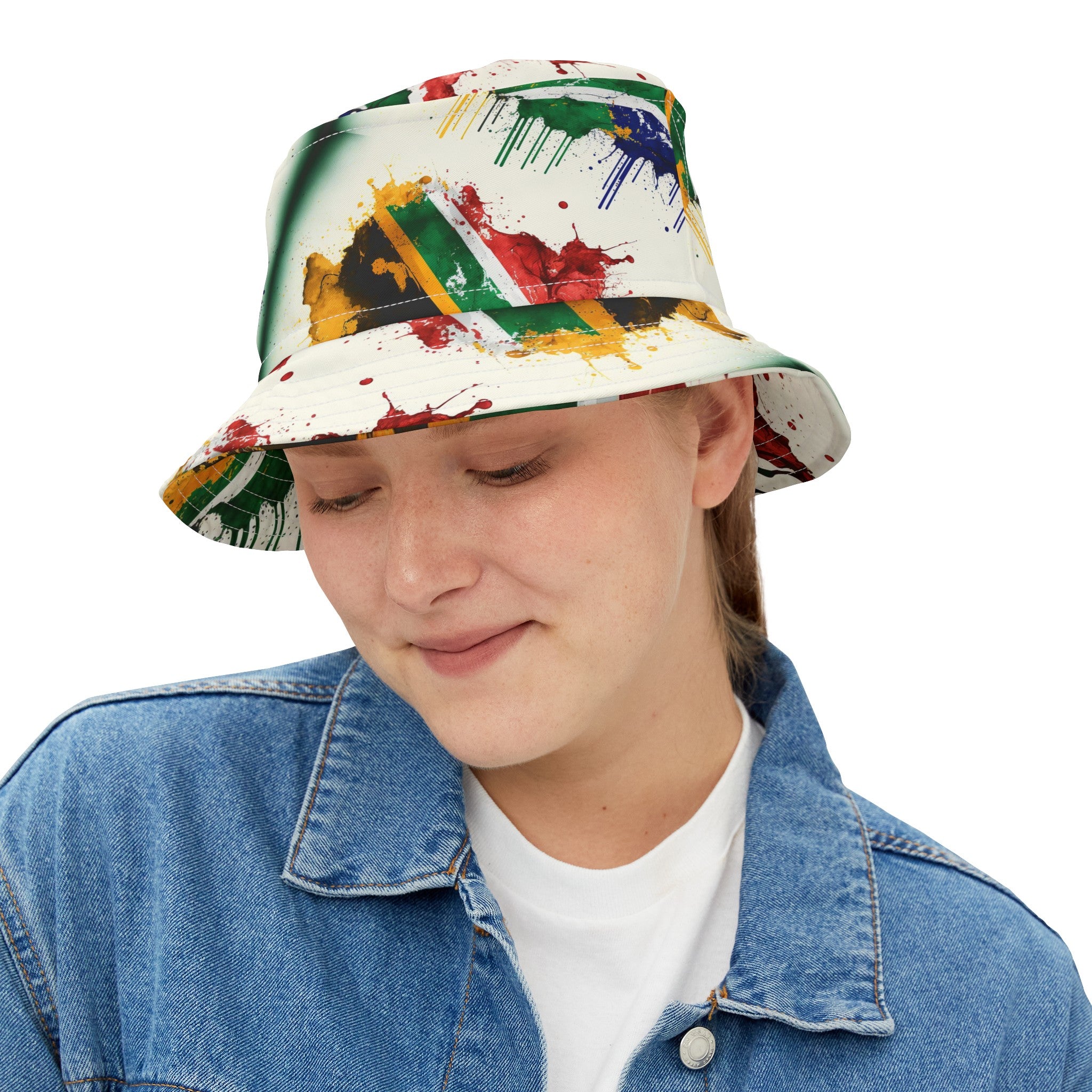 MOTHERLAND- &quot;Mandela&quot;- Unisex Bucket Hat W/ Blk Kngdom Logo