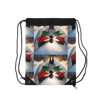 &quot;HABIBI/HABIBTI Of PALESTINE&quot;- Drawstring Bag W/ Blk Kngdom Logo