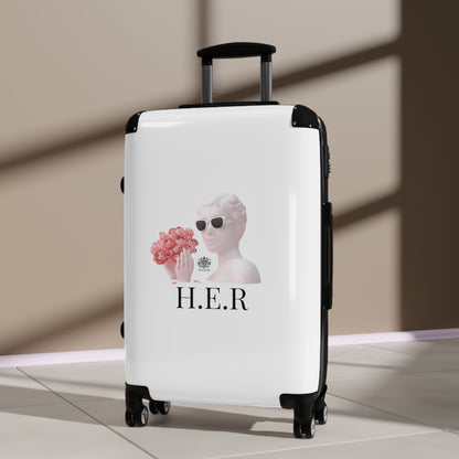 &quot;H.E.R&quot; (Heroism/Eagerness/Relevant)- Small/Med/Large Suitcases W/ Blk Knogdom Logo