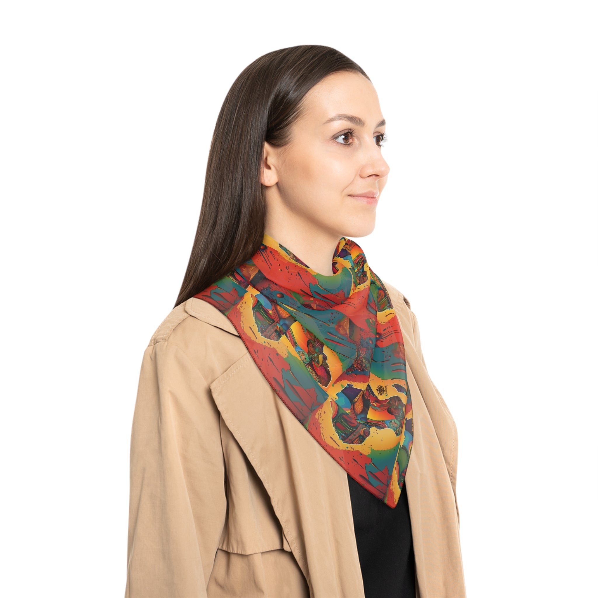 MOTHERLAND- &quot;Divine&quot; Chiffon/Poly Scarf W/ Blk Kngdom Logo