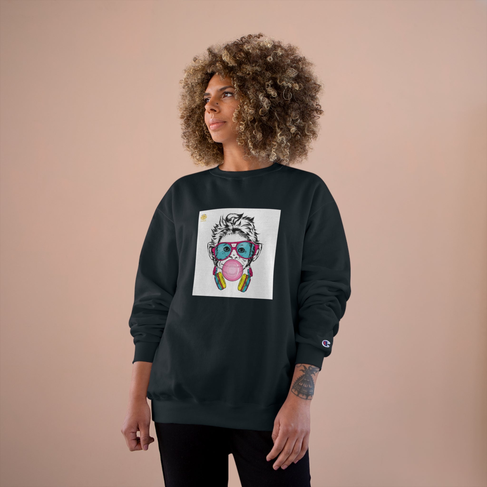 Kngdom &quot;DRIP&quot; (COOL MONKEY)- Unisex Champion Sweatshirt W/ Kngodm Logo