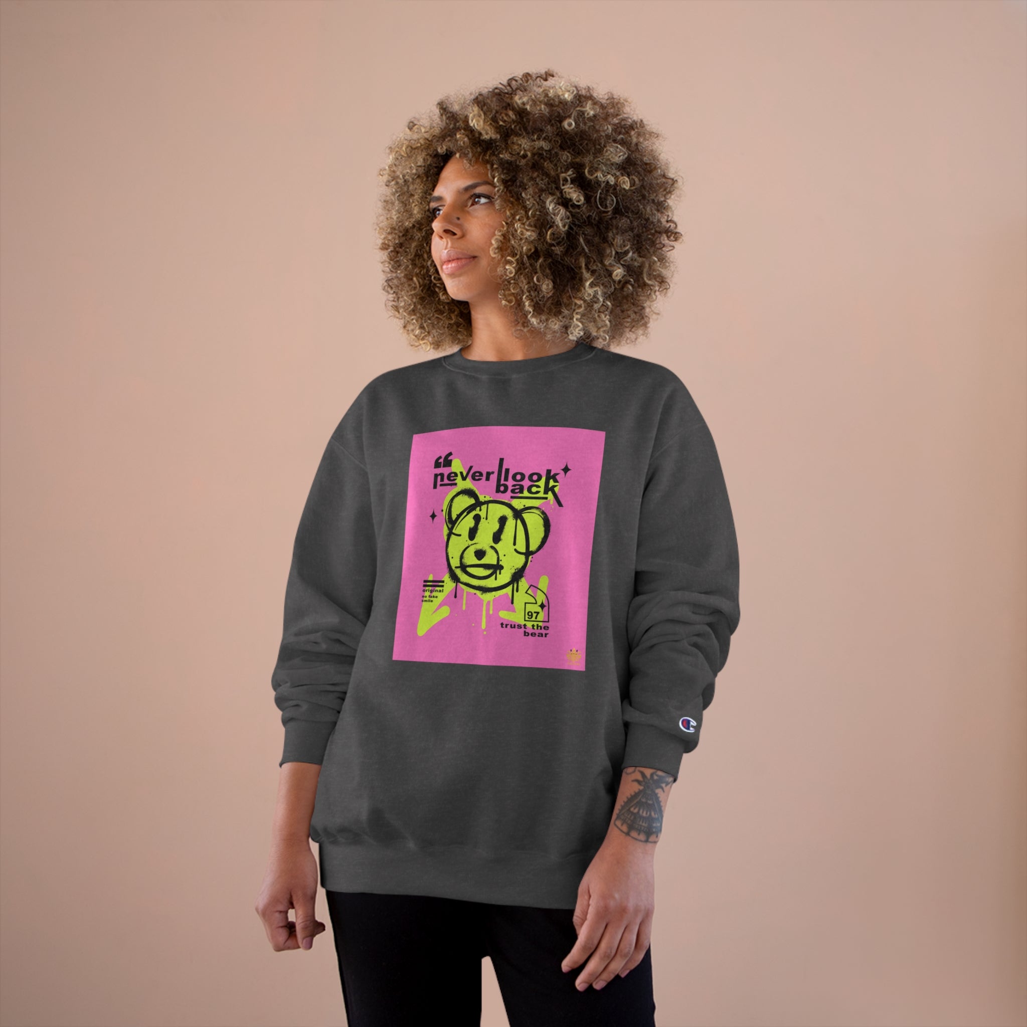 Kngdom &quot;DRIP&quot; (NEVER LOOK BACK)- Unisex Champion Sweatshirt W/ Kngdom Logo