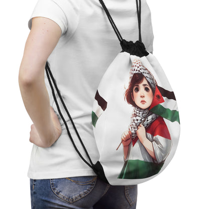 &quot;HABIBI/HABIBTI Of PALESTINE&quot;- Drawstring Bag W/ Blk Kngdom Logo