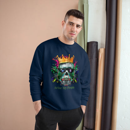 EZEKIEL 37 &quot;Arise My People&quot; Crown Skull - Unisex Champion Sweatshirt W/ Back Side Kngdom Logo