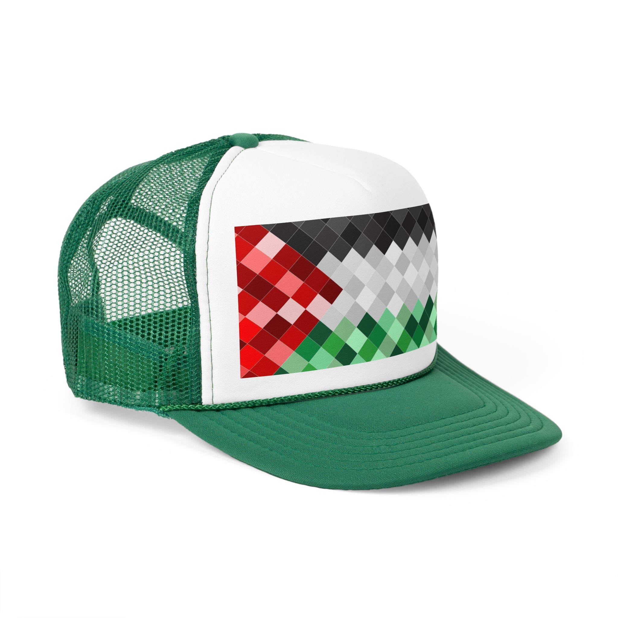 Keffiyeh World &quot;PALESTINA&quot;- Unisex Trucker Caps W/ Blk Kngdom Logo