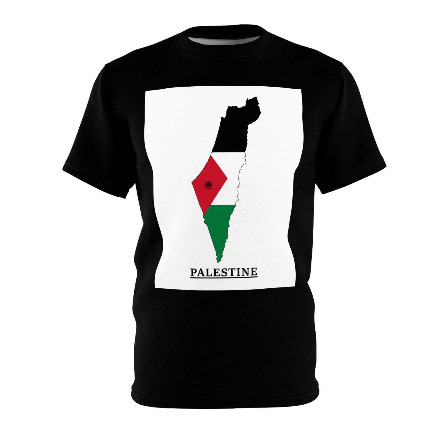 Keffiyeh World &quot;HOLY LAND&quot;- Unisex Cut &amp; Sew Tee W/ Blk Kngdom Logo