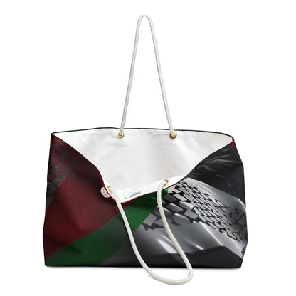 Keffiyeh World &quot;Palestine Flag&quot;- Weekender Bag W/ Blk Kngdom Logo