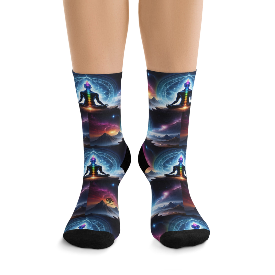 &quot;PERFECT ALIGNMENT&quot;- Unisex Recycled Poly Meditation Socks W/ Blk Kngdom Logo