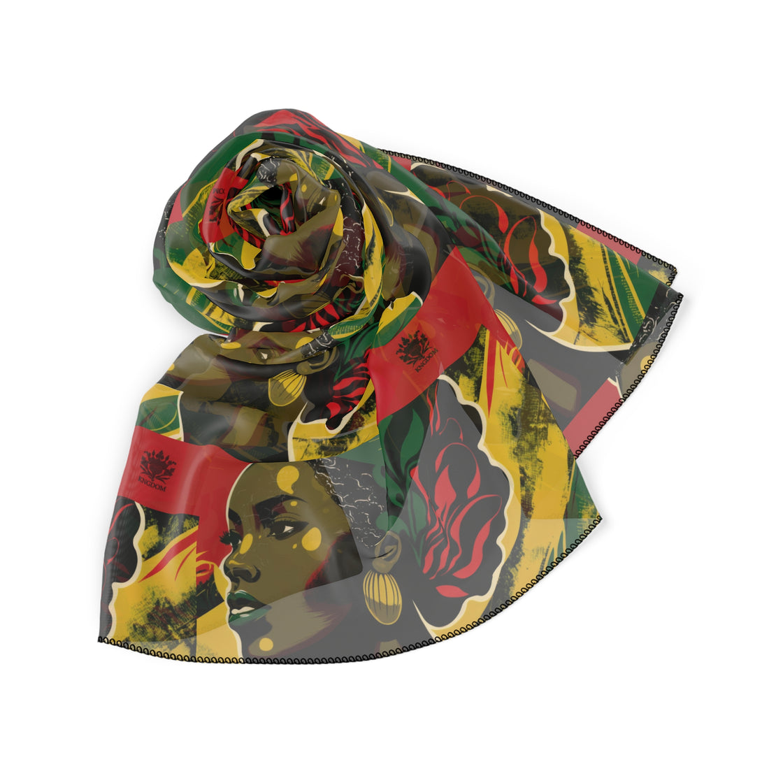 MOTHERLAND- &quot;Beautiful&quot; Chiffon/Poly Scarf W/Blk Kngdom Logo