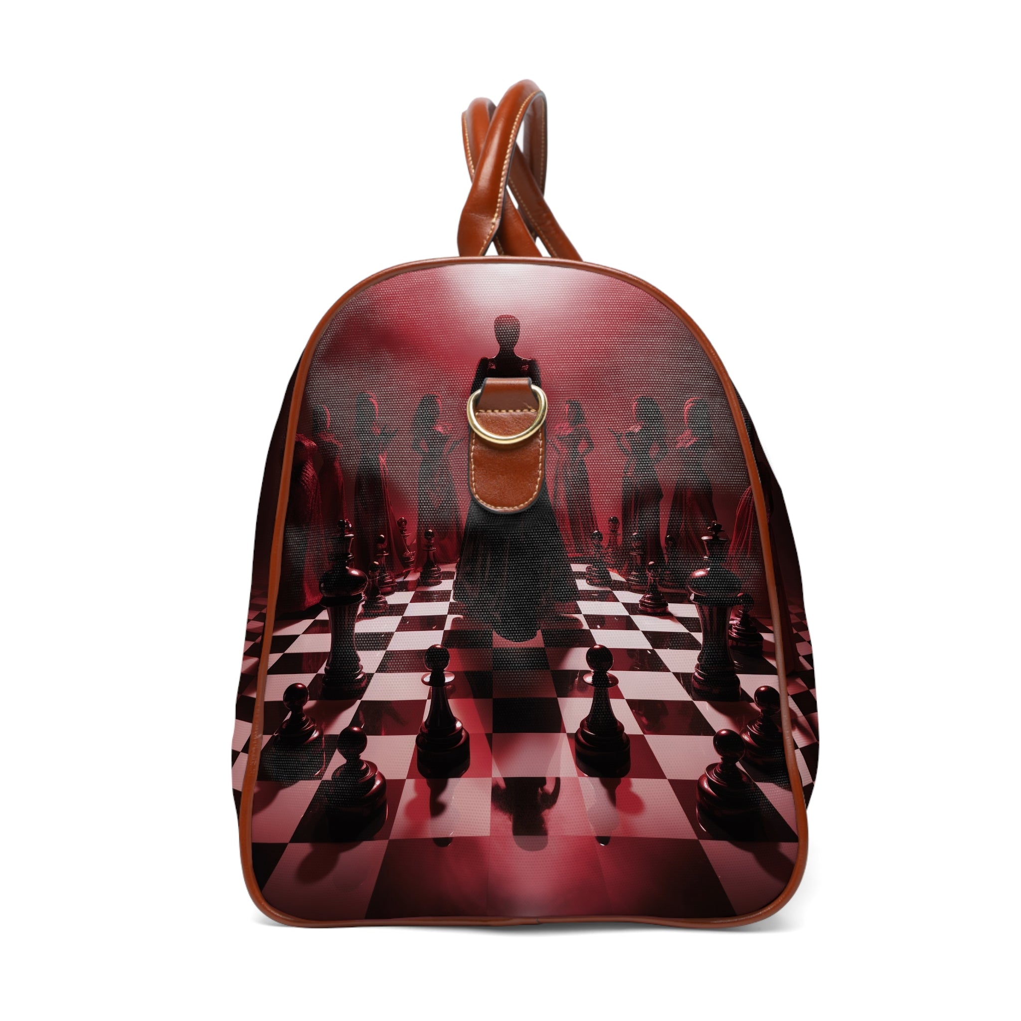 &quot;CHECKMATE&quot;: bolso de viaje impermeable de piel vegana con logotipo de Kingdom en negro 