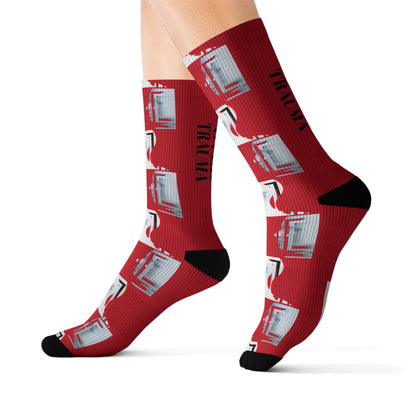 EXCLUSIVE &quot;KNGDOM&quot; EDITION- &quot;SELF-EMPOWERMENT OVER TRAUMA&quot; Unisex Socks (LARGE) W/ Blk Kngdom Logo