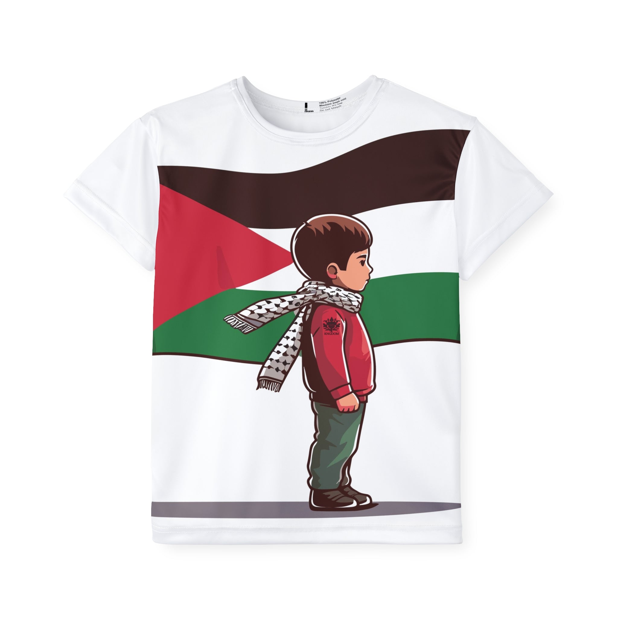 &quot;HABIBI/HABIBTI Of PALESTINE&quot;- Kids Sports Jersey W/ Blk Kngdom Logo