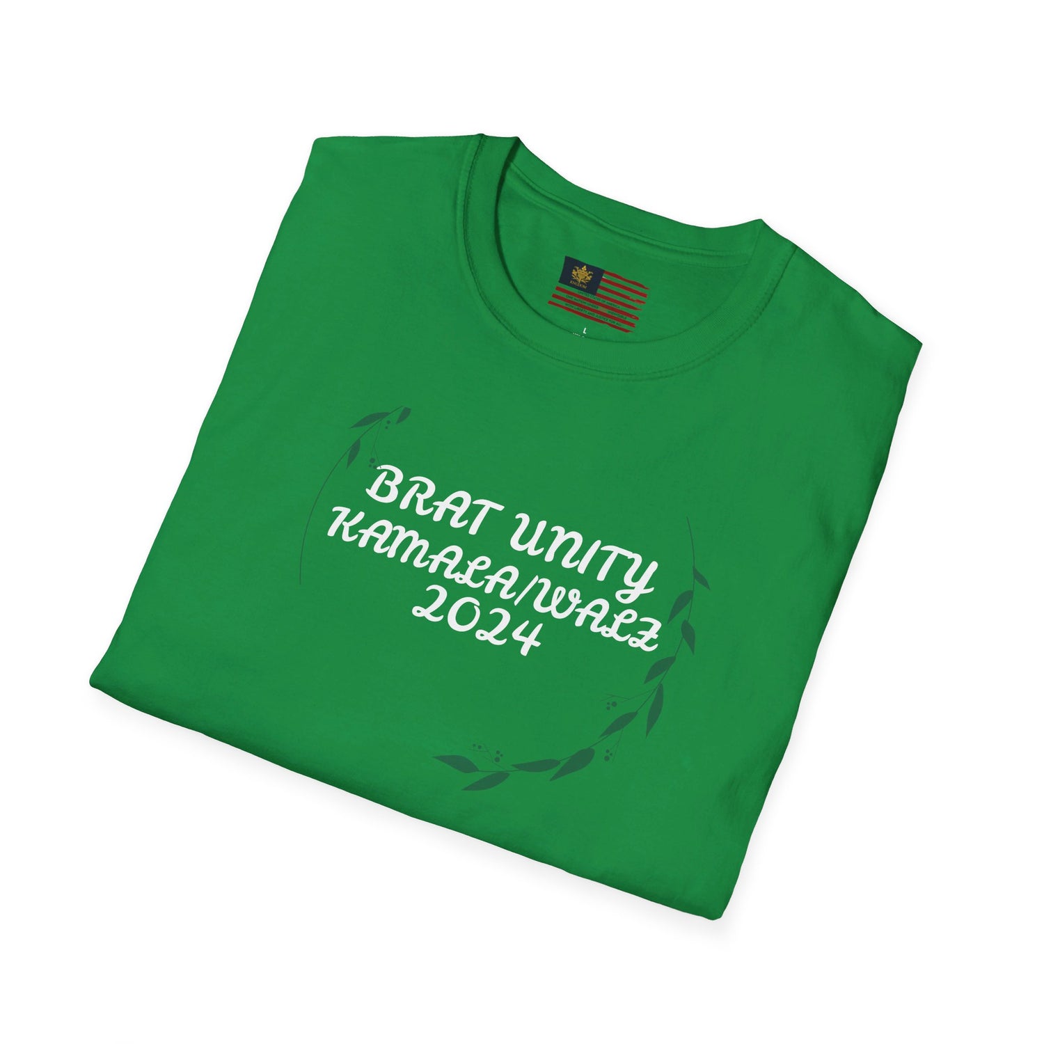 &quot;BRAT UNITY KAMALA/WALZ 2024&quot;(QUOTE)- Unisex Softstyle T-Shirt W/ Kngdom Logo