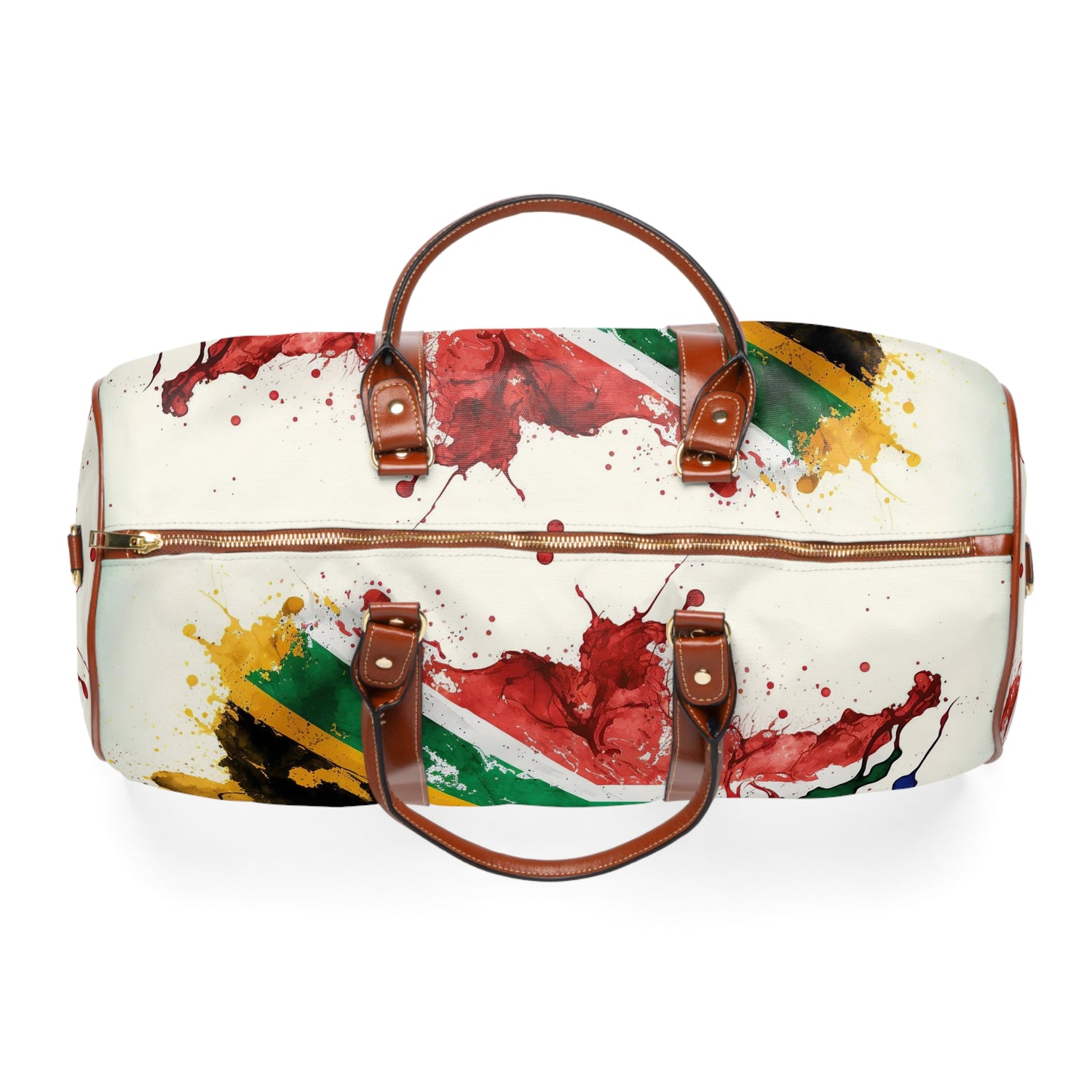 MOTHERLAND- &quot;Mandela&quot;- Vegan Leather Self-Expression Waterproof Travel Bag W/ Blk Kngdom Logo