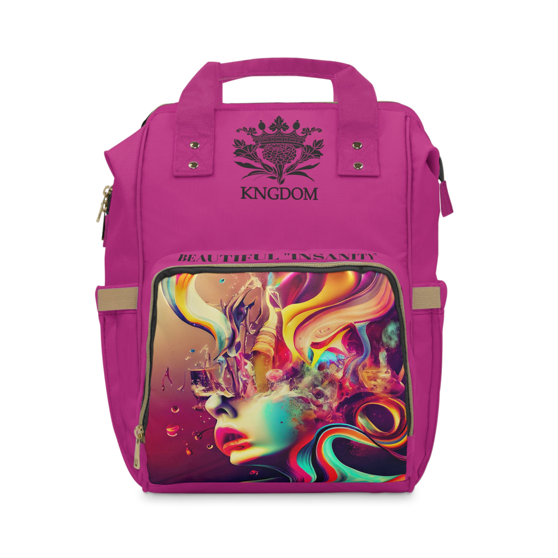 BEAUTIFUL &quot;INSANITY&quot;- Multifunctional Diaper Backpack W/Blk Kngdom Logo