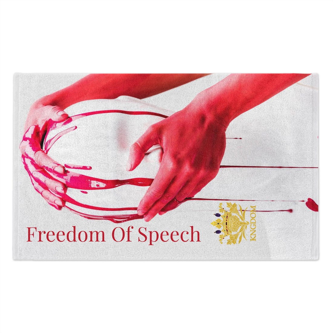 WE ARE AMERICA &quot;Freedom Of Speech&quot; (THE BLOOD OF THE MARTYRS) Rally Towel- &quot;Hand on Head &amp; Mouth&quot; Image W/Kngdom Logo