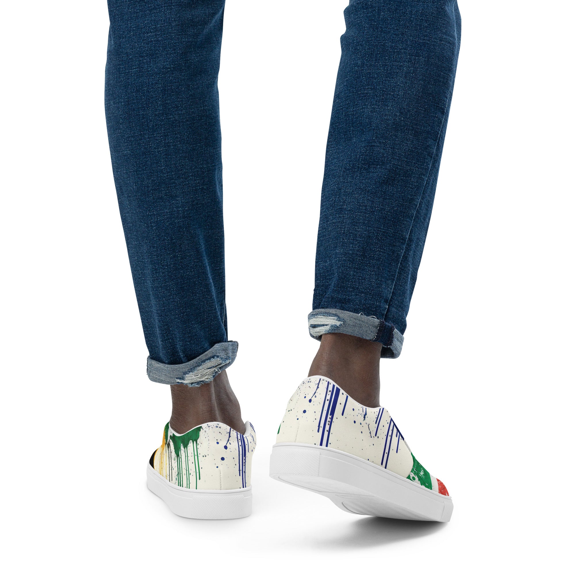 MOTHERLAND- &quot;Mandela&quot;- Men’s slip-on canvas shoes W/ Blk Kngdom Logo