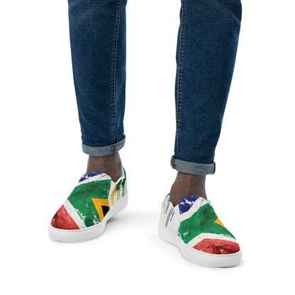 MOTHERLAND- &quot;Mandela&quot;- Men’s slip-on canvas shoes W/ Blk Kngdom Logo