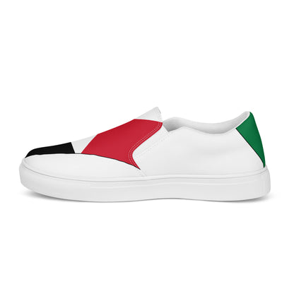 Keffiyeh World &quot;HOLY LAND&quot;- Men’s slip-on canvas shoes W/ Blk Kngdom Logo