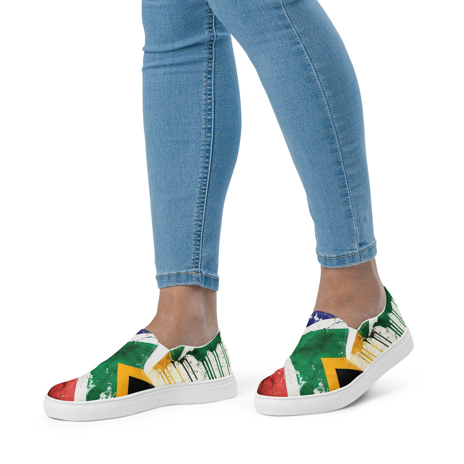 MOTHERLAND- &quot;Mandela&quot;- Women’s slip-on canvas shoes w/ Blk Kngdom Logo