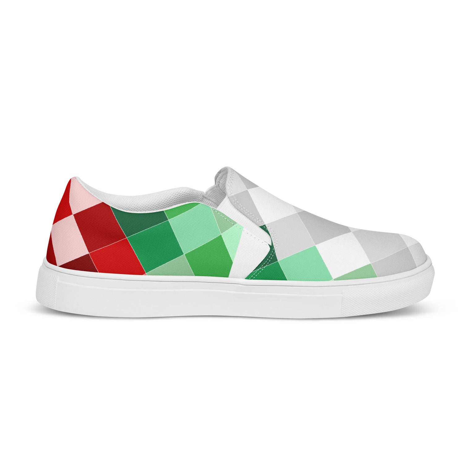 Keffiyeh World &quot;PALESTINA&quot;- Women’s slip-on canvas shoes W/ Blk Kngdom Logo