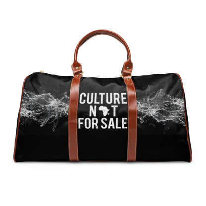 Kngdom &quot;DRIP&quot; (CULTURE NOT FOR SALE)- Vegan Leather Self-Expression Waterproof Travel Bag W/ Double Side Grey Kngdom Logo