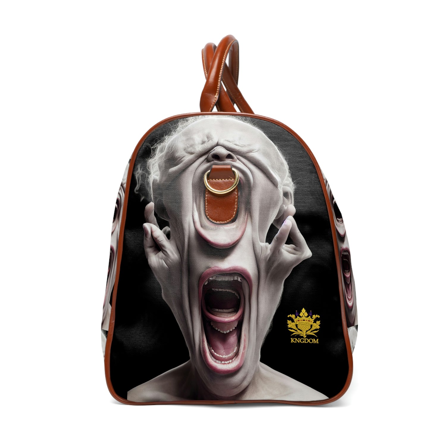 MADNESS &quot;INSANITY&quot;- Vegan Leather Self-Expression Waterproof Travel Bag W/Gold Kngdom Logo