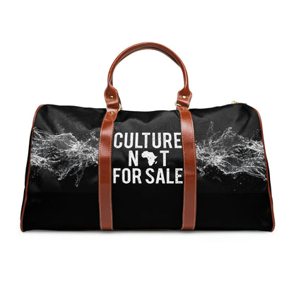 Kngdom &quot;DRIP&quot; (CULTURE NOT FOR SALE)- Vegan Leather Self-Expression Waterproof Travel Bag W/ Double Side Grey Kngdom Logo